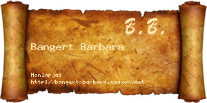 Bangert Barbara névjegykártya